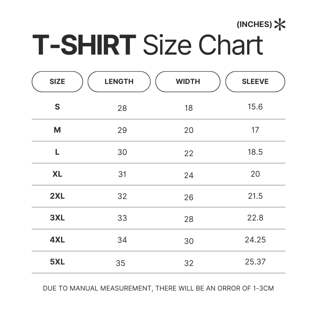 T shirt Size Chart - Kygo Store