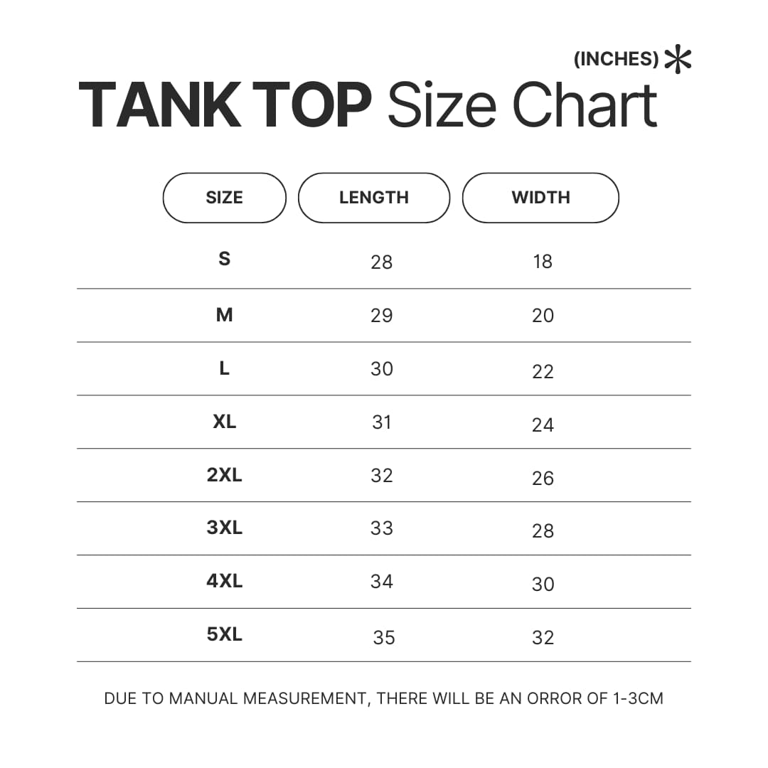 Tank Top Size Chart - Kygo Store